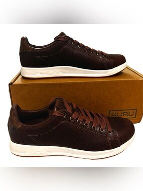 KURU Roam Shoes Mens Size 11 Clove Brown Leather Comfort Walking Sneakers